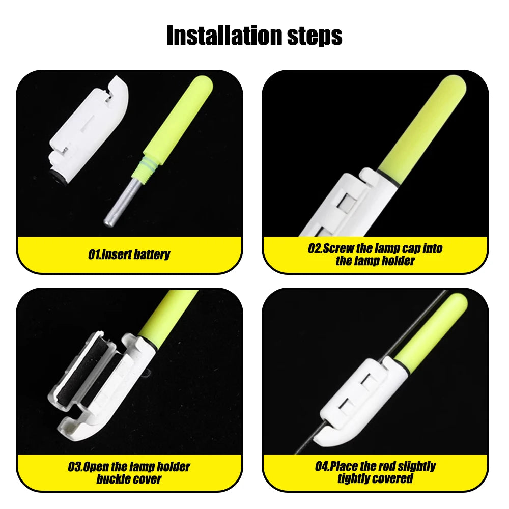 2PCS LED Fishing Luminous Light Stick With CR425 Battery USB Charging Kit Fish Rod Bite Alarm Night Fishing Bobber Pesca Tackle. Night fishing