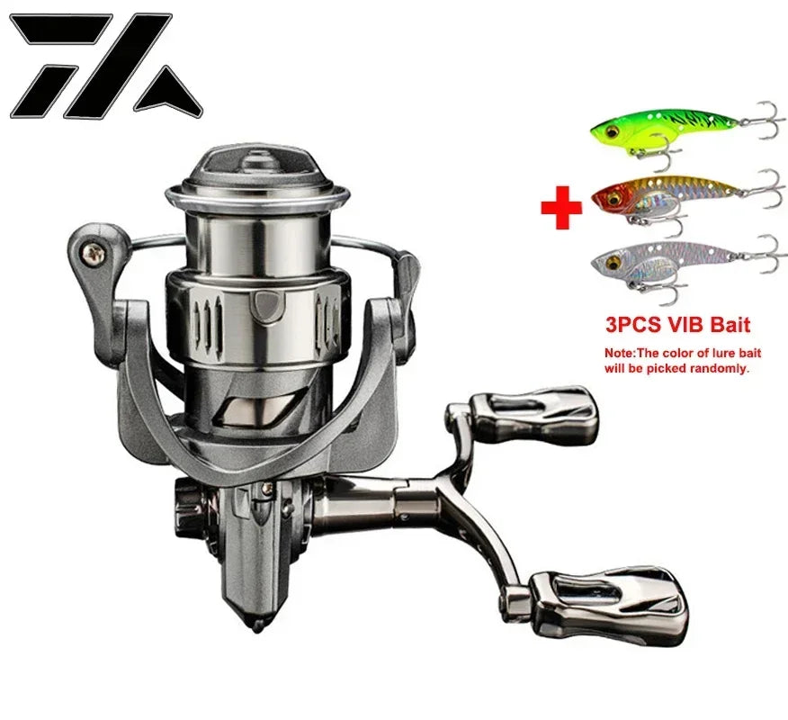 VWVIVIDWORLD 2500-6000 Series，5.2:1Gear Ratio, 8KG Max Drag, CNC Metal Doublel Rocker,Spinning Fishing Reel,For Freshwater Saltw