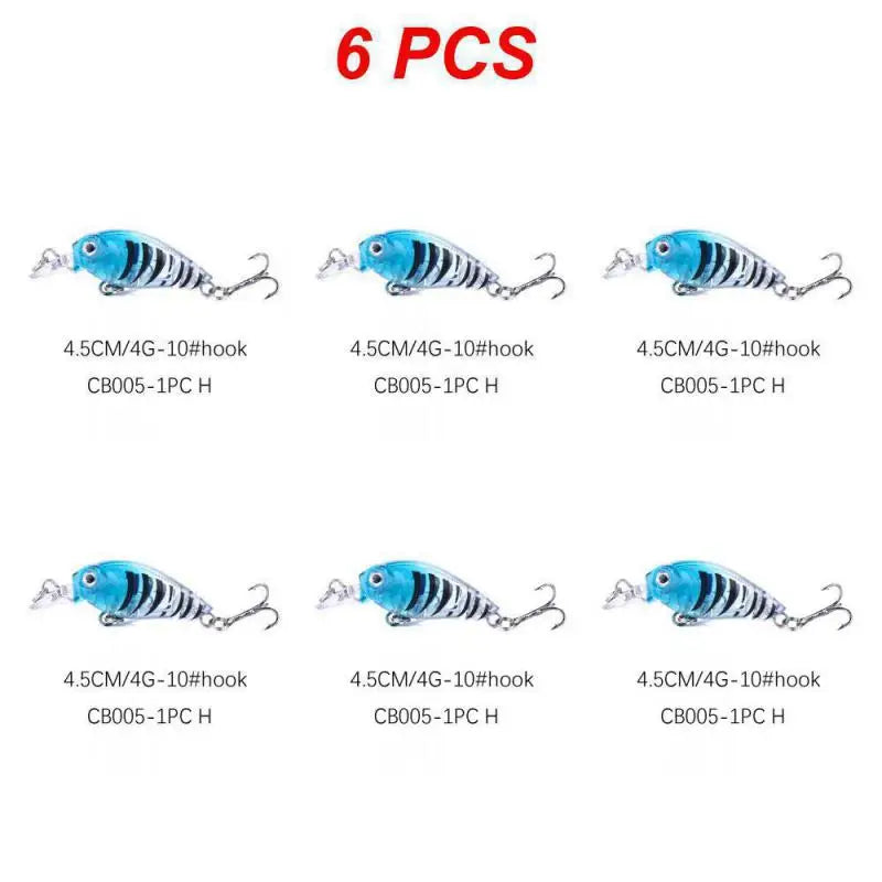 1~8PCS Mixed Colors Minnow Fishing Lures Set 4.5cm 3.5g Mini Crank Wobblers With Treble Hooks Tackle Topwater Swim Crankbaits