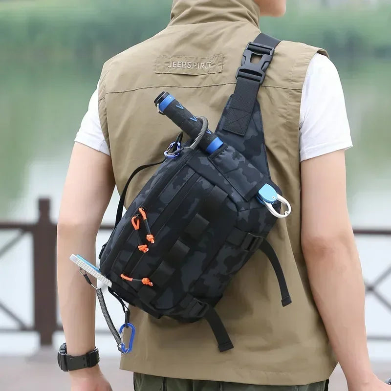 Fishing Chest Waist Bag Tactical Outdoor Travel Sports EDC Fishing Lure Bags Hunting Camping Hiking Cycling Pack Molle Pouch