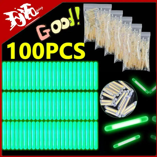 New 2.2-4.5mm Night Fishing Float Rod Lights Dark Glow Stick Useful Fishing Fluorescent Light Glow sticks Accessories 100/50PCS. Night fishing