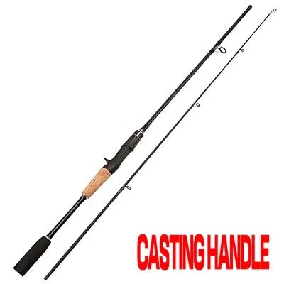 Jigging Bass Trout Fishing Rod, Hard and Fast Ultralight Lure Pole, 2 Sections 1.8m 1.65m Casting Spinning Rod