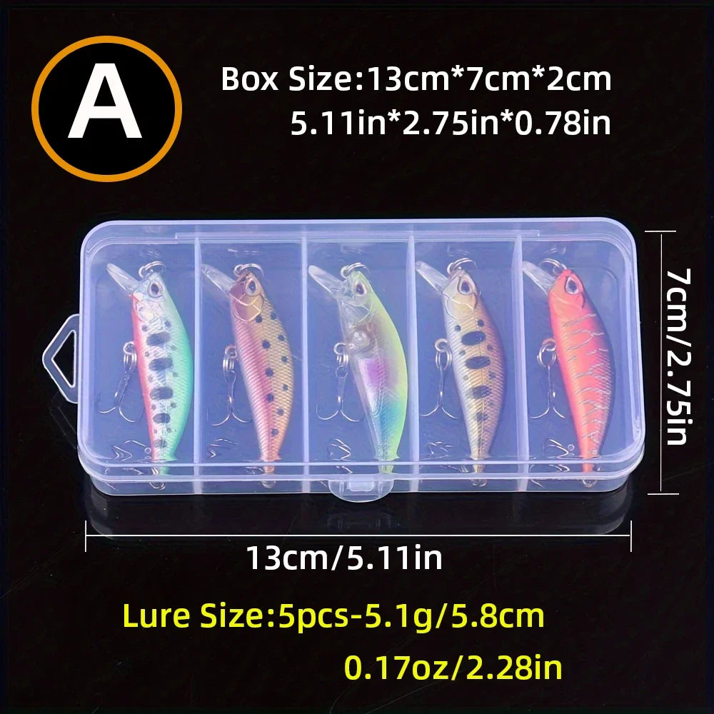 5pcs 58MM 5.1G Mini Japan Model Sinking Minnow Fishing Lures Jerkbaits Peche Artificial Bait Wobbler Lure for Trout Bass Carp