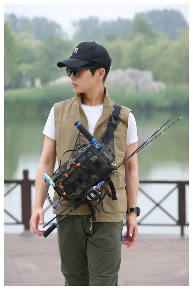 Fishing Chest Waist Bag Tactical Outdoor Travel Sports EDC Fishing Lure Bags Hunting Camping Hiking Cycling Pack Molle Pouch