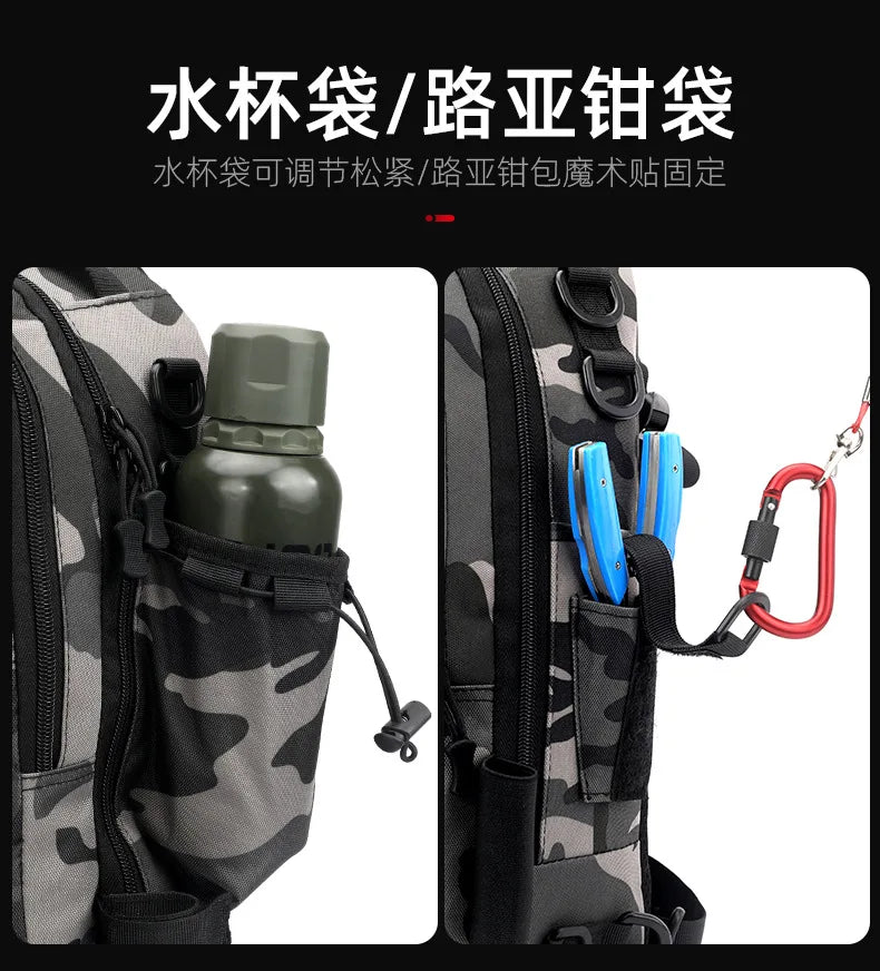 Luya Bag Double Shoulder Single Shoulder Back Waterproof Multi-functional Fishing Outdoor Equipment Fishing Gear Bag