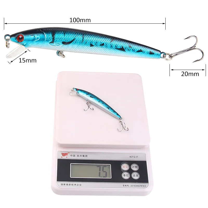 1 PCS 9g/10cm Fishing Lures Minnow Wobbler Floating Bass Trolling Artificial Hard Bait Crankbait Carp Pesca Fishing Tackle