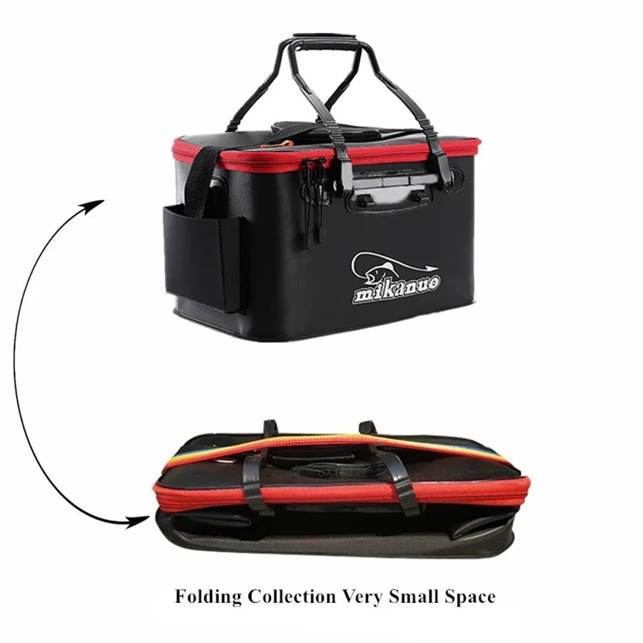 Portable Fishing Bag Collapsible Fishing Bucket Live Fish Box Camping Water Container Pan Basin Fishing Tackle Storage Bag