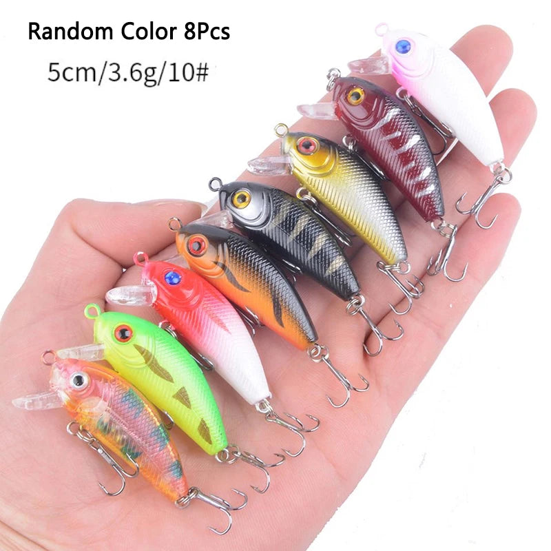 Crankbaits Set  Mixed Colors Bait Fishing Lure Lot Minnow Wobbler Bass Swimbait Sea Swim Hard Lures Sinking Tackle pesca