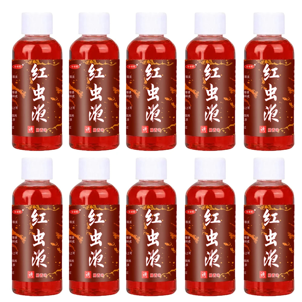 60ML Liquid Blood Worm Scent Fish Attractant Concentrated Red Worm Liquid Fish Bait Additive Perch Catfish Fishing Accessories