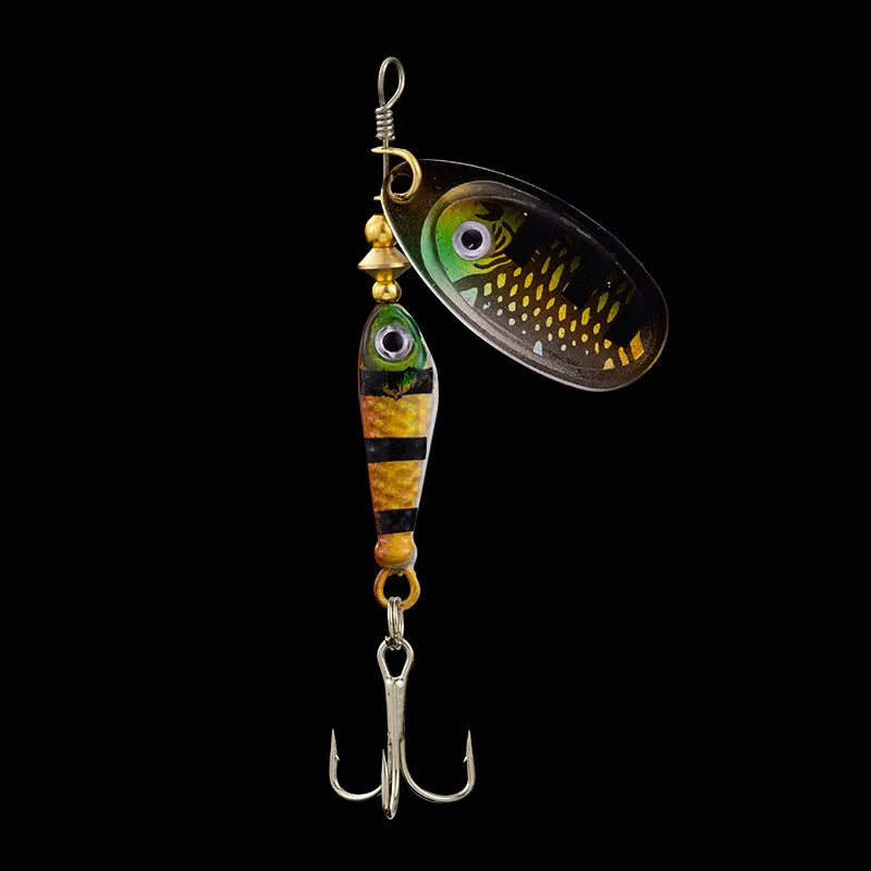 Rotating Metal Spinner Fishing Lures 9.1g 7cm Sequins Iscas Artificial Hard Baits Crap Bass Pike Treble Hook Tackle Accessories