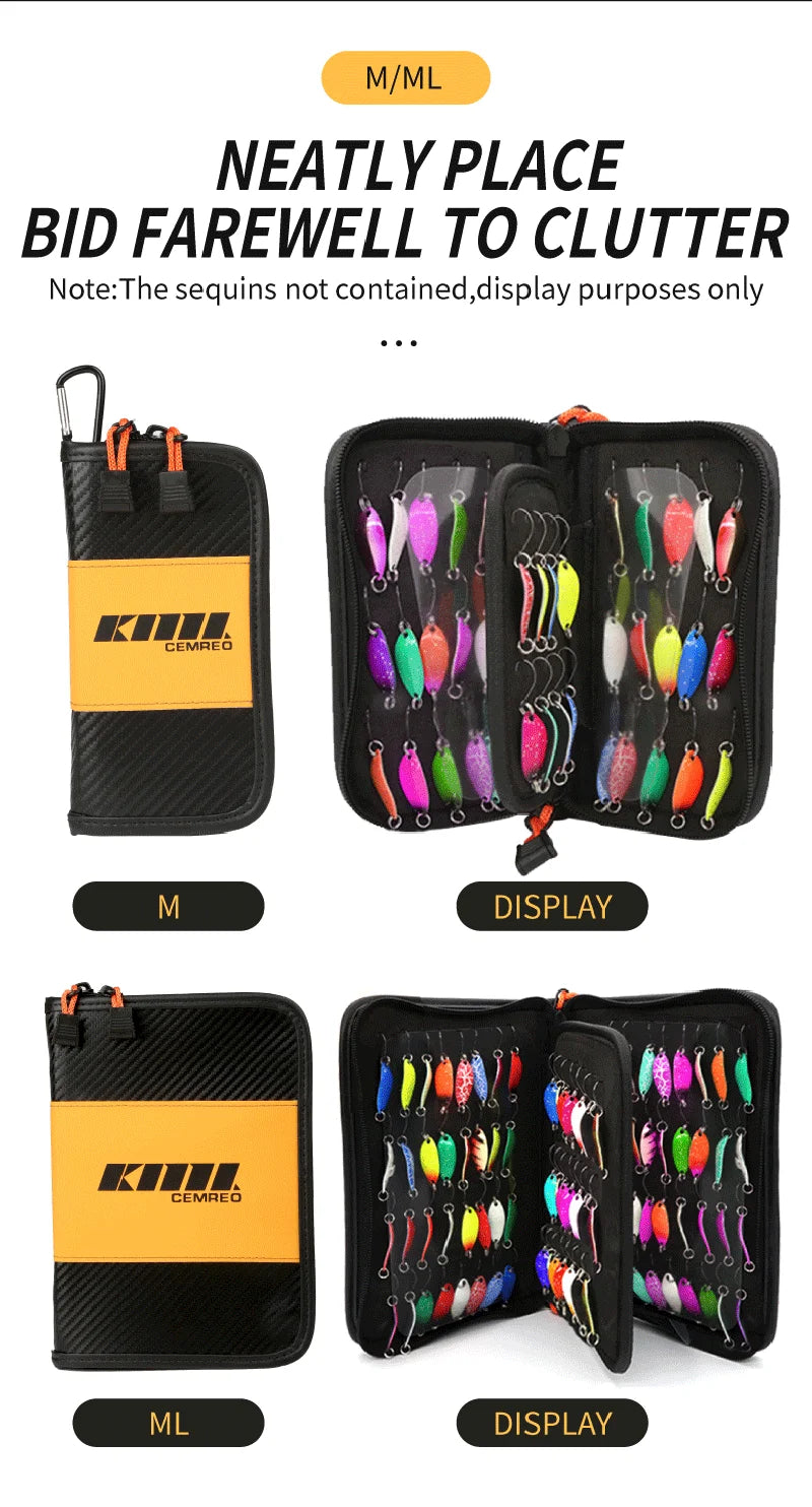 Large Capacity Lure Wallet Durable Spinner Bag Lure Storage Carrying Case Gitter Wallet Fishing Bag Fishing Accessories