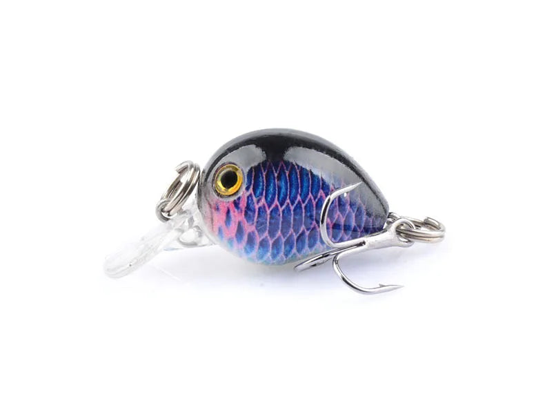 New Fishing Carp Wobbler CrankBait BKK Single Hook Rock Luya Laser Fake Lure Little Fat Man Floating Water 3.3CM/2G