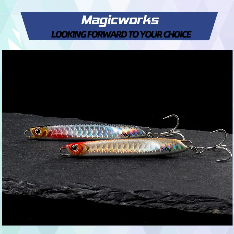 Magic Works New 2024 Fishing Metal Jig 15G 20G 30G Sea Fishing Lures Little Magic Jig Fishing Tackle Professional Fake Fish Jig