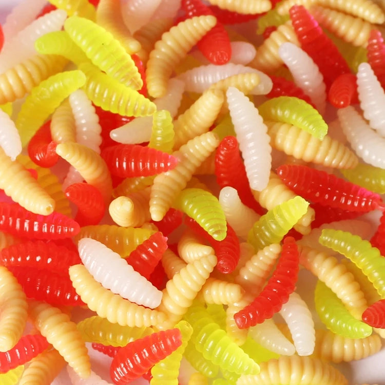 50pcs Lua Soft Bait Fake Breadworms Earthworms Red Worms Soft Worms Fake Worms Fishing Bait