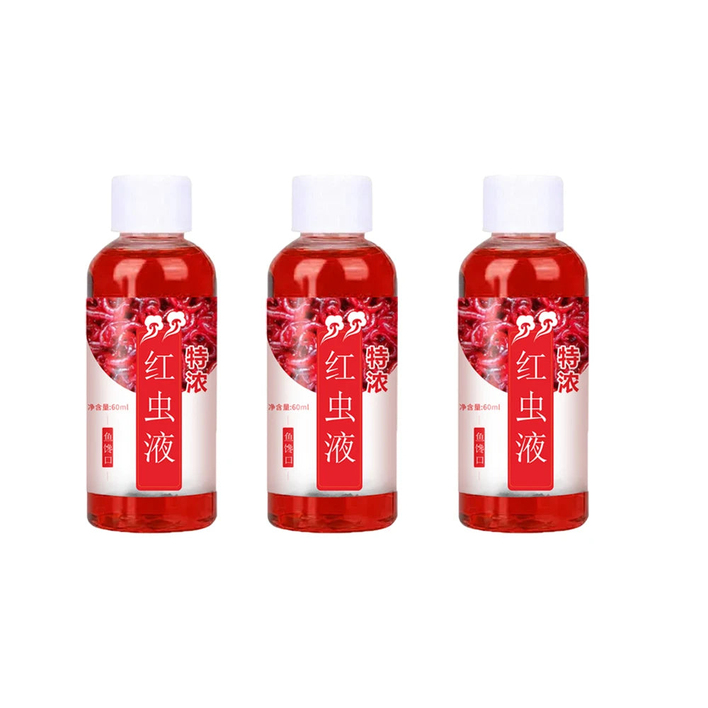 60ML Liquid Blood Worm Scent Fish Attractant Concentrated Red Worm Liquid Fish Bait Additive Perch Catfish Fishing Accessories