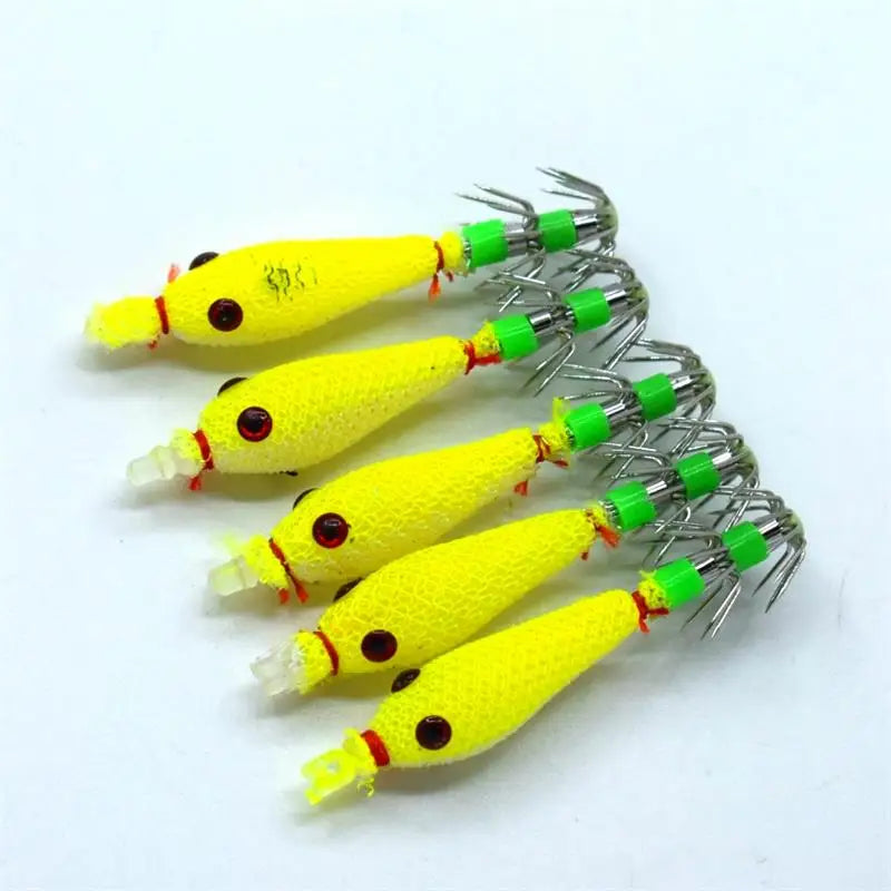 Glow Blowing Tube Fishing Hook Soft Squid Hook Glow Squid Hook Sea Fishing Biomimetic Bait. Night fishing