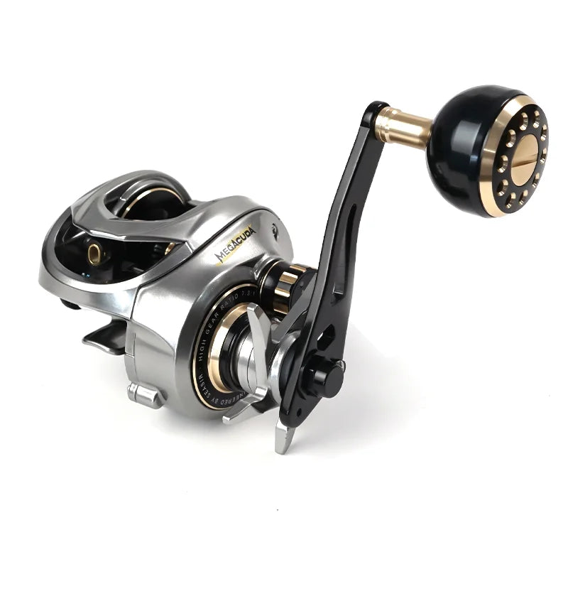 Seasir Megacuda Baitcasting Reel Drag 15KG Deep Spool 6.5:1 Aluminum Frame Carbon Side Double Handle Jigging Metal Reel Seawater