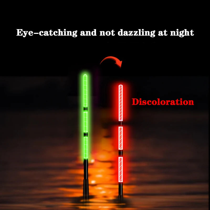 New 2-Piece Set Of Electronic Fishing Float Short Style Night LED Gravity Sensing Bite Hook Color Changing Fishing Equipment. Night fishing