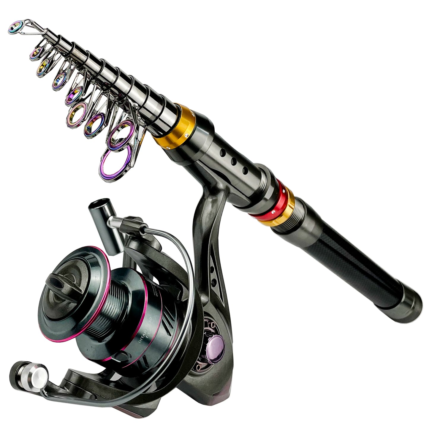 Combo Fishing Rod + Reel 1.8-3.6m Carbon Fiber  Telescopic Fishing Pole Spinning Reel Kit Max Resistance 3-8kg Pesca