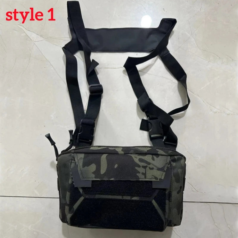 Fishing Vest Bag Men's Camo Fishing Lures Utility Tackle Chest Bags Waist Pack Outdoor Mountaineering Camping Hiking EDC Hunting