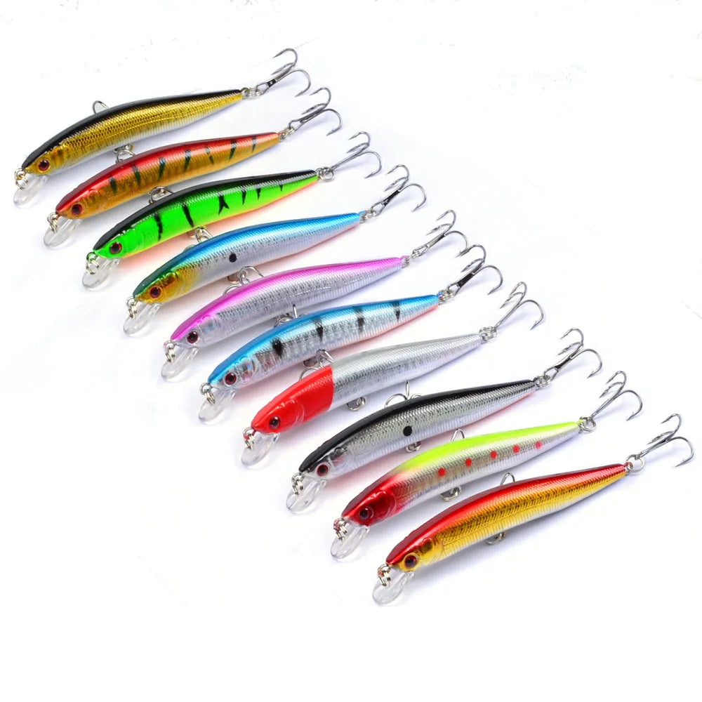 1Pcs Minnow Fishing Lure 95mm 8g Floating Hard Bait Wobbler Jig Bait Crankbait Carp Striped bass Pesca Fishing tackle SwimBait