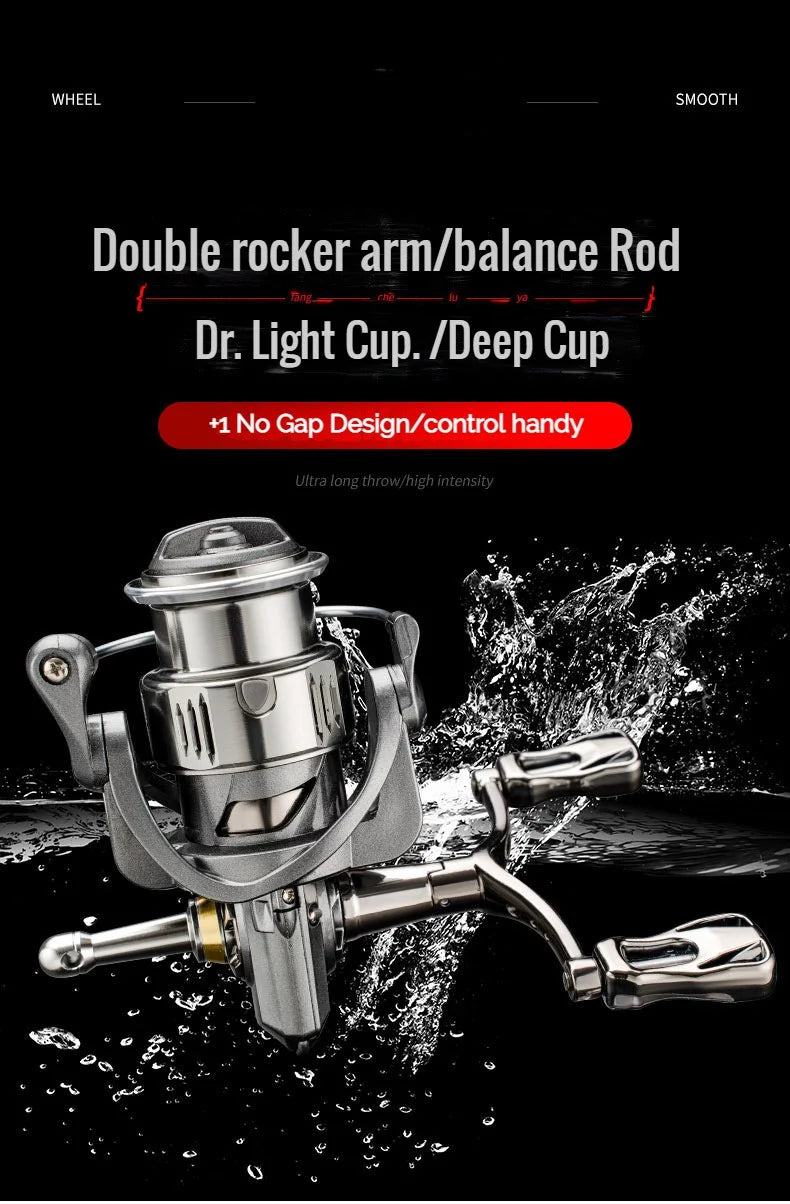 VWVIVIDWORLD 2500-6000 Series，5.2:1Gear Ratio, 8KG Max Drag, CNC Metal Doublel Rocker,Spinning Fishing Reel,For Freshwater Saltw