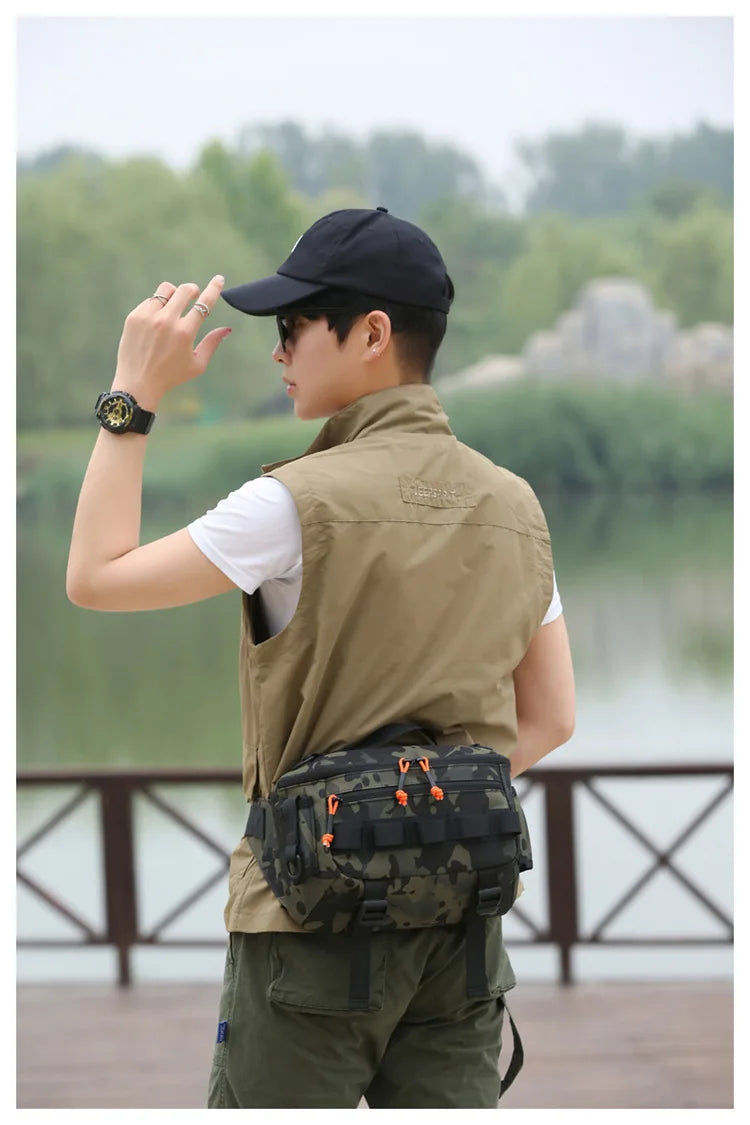 Fishing Chest Waist Bag Tactical Outdoor Travel Sports EDC Fishing Lure Bags Hunting Camping Hiking Cycling Pack Molle Pouch