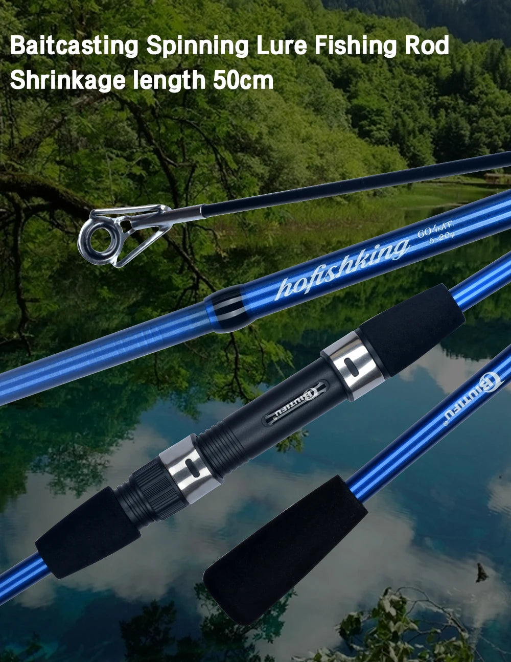 BIUTIFU Baitcasting Spinning Travel Carbon 4/5 Section Fishing Rods Casting Weight 5-20g Power Ultralight Lure Trout Mini Pole