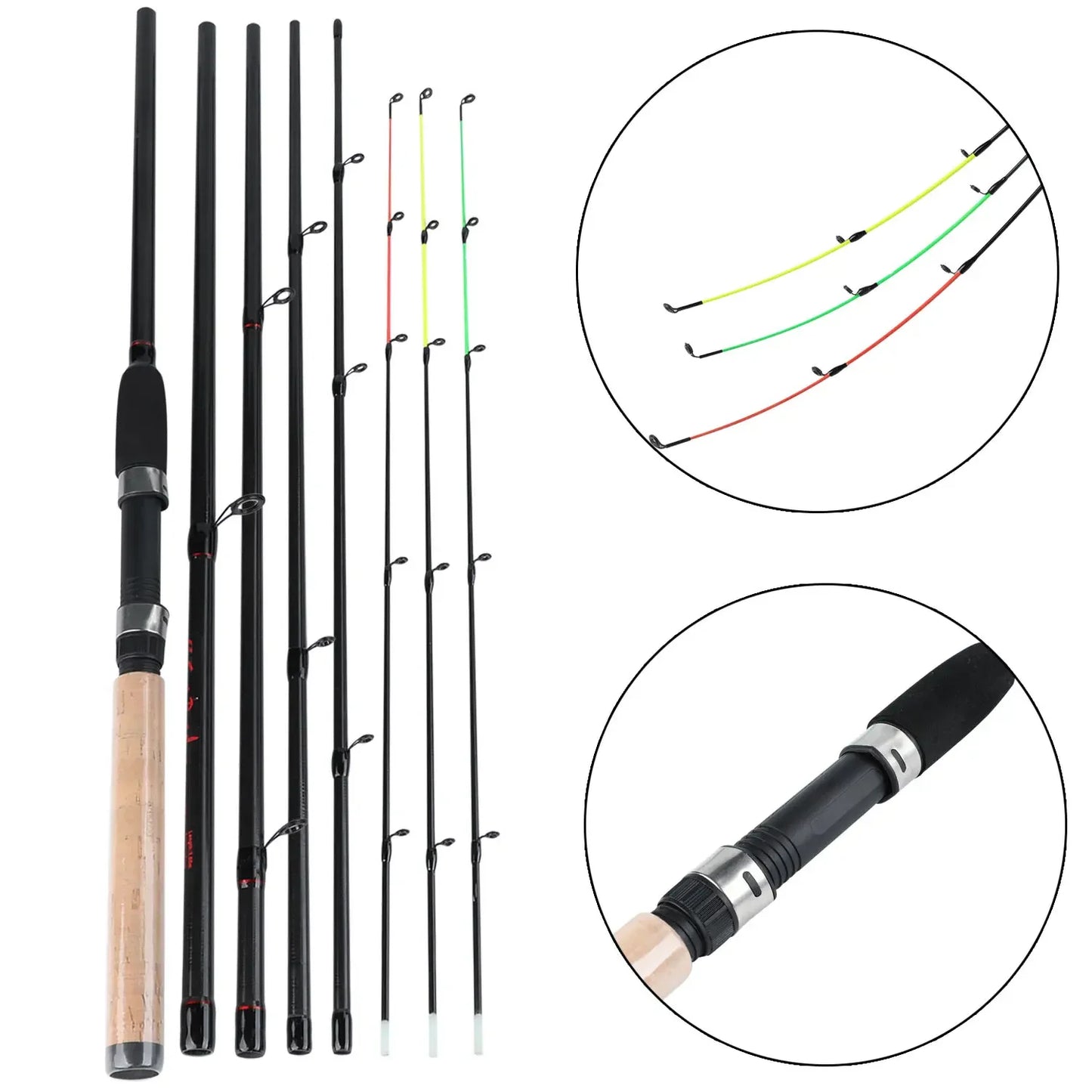 Sougayilang 3M Feeder Fishing Rod Cork Handle Carbon Fibre Spinning Fishing Rods L M H Power 30-120g Lure Weight Carp Pole Pesca