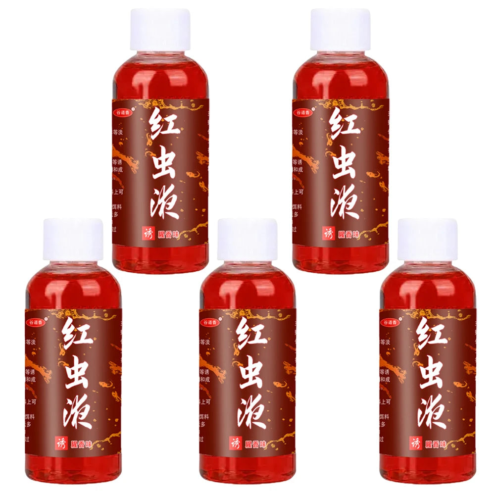 60ML Liquid Blood Worm Scent Fish Attractant Concentrated Red Worm Liquid Fish Bait Additive Perch Catfish Fishing Accessories