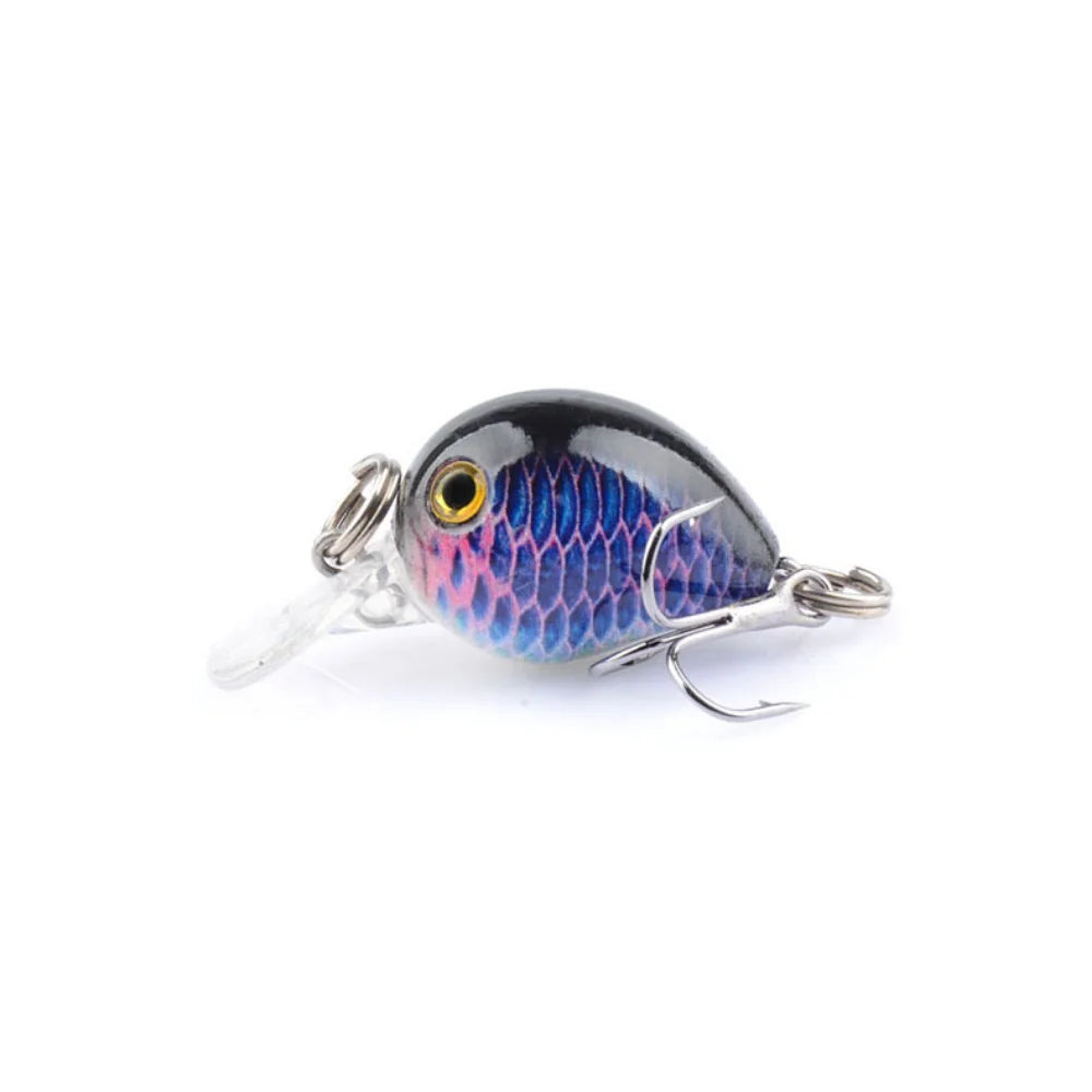 New Fishing Carp Wobbler CrankBait BKK Single Hook Rock Luya Laser Fake Lure Little Fat Man Floating Water 3.3CM/2G