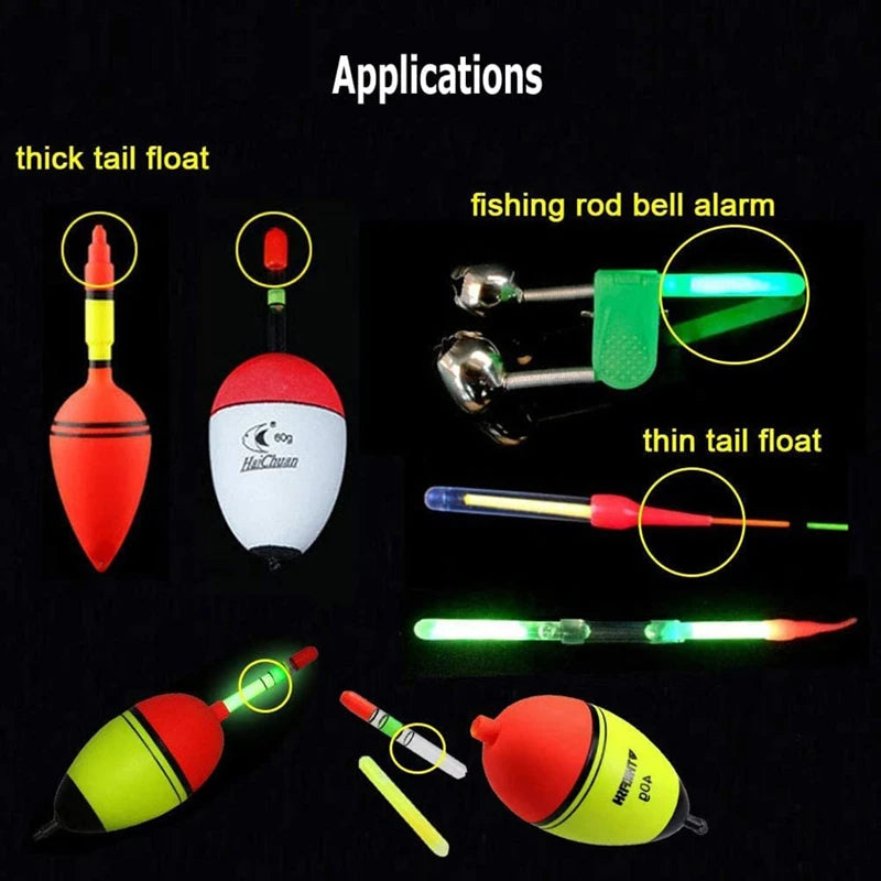 New 2.2-4.5mm Night Fishing Float Rod Lights Dark Glow Stick Useful Fishing Fluorescent Light Glow sticks Accessories 100/50PCS. Night fishing