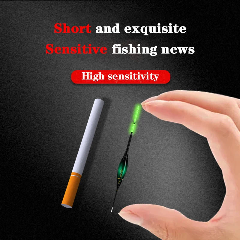 New 2-Piece Set Of Electronic Fishing Float Short Style Night LED Gravity Sensing Bite Hook Color Changing Fishing Equipment. Night fishing