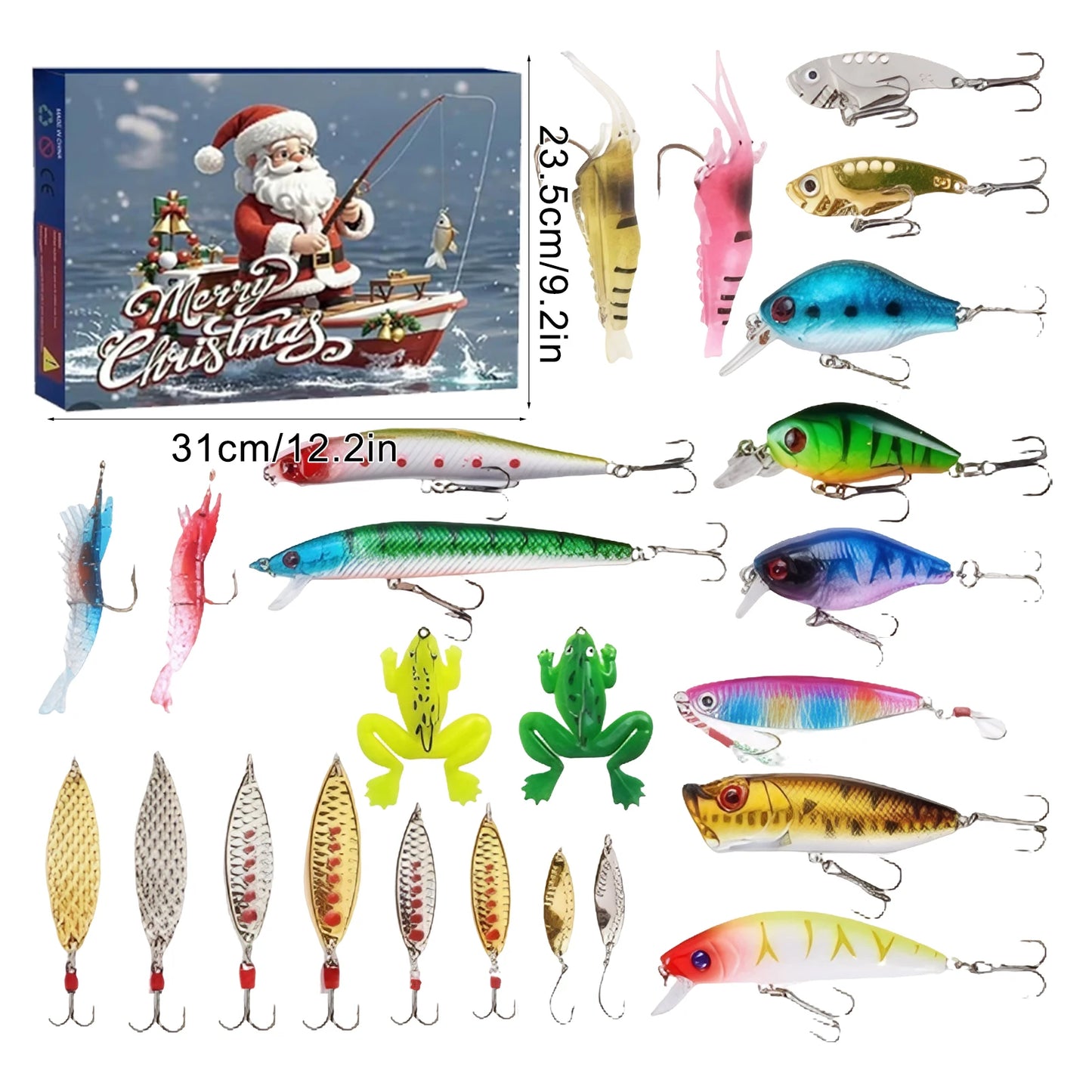 2024 Fishing Tackle Advent Calendar 24 day Christmas Advent Calendar Fishing Tackle Box Creative Christmas Gifts Countdown