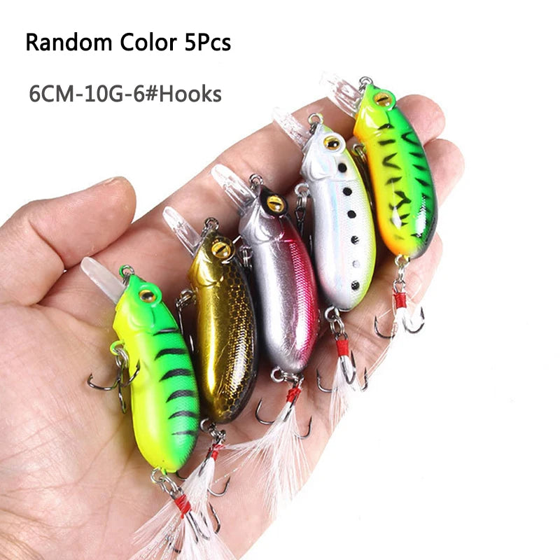 Crankbaits Set  Mixed Colors Bait Fishing Lure Lot Minnow Wobbler Bass Swimbait Sea Swim Hard Lures Sinking Tackle pesca