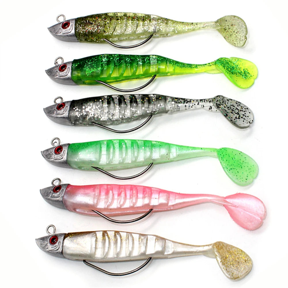 1PCS T-tail Rockvibe Soft Bait 10cm 15.5g Artificial Worm 3D Fish Eye Wobbler Bait for Jig Head Predator for Perch Fishing Lure