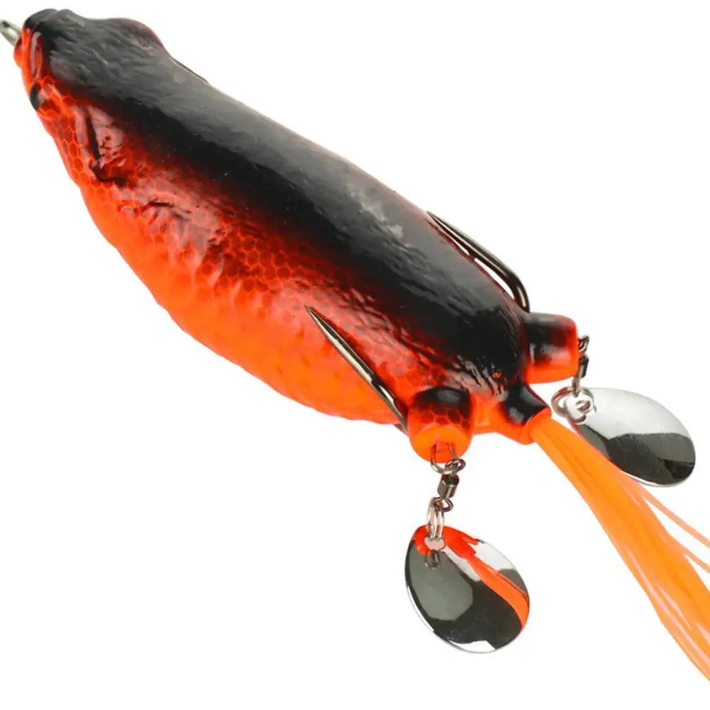 Silicone Giant Frogs Simulation Fishing Bait Strengthen Double Ring Sequins Colored Silk 9cm 25g Modified Casting Fishing Lure