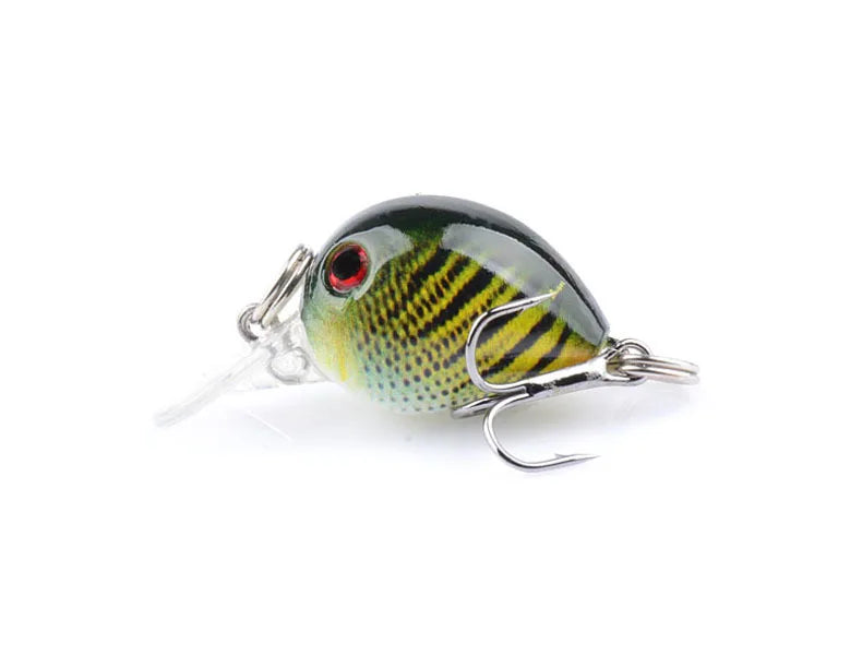 New Fishing Carp Wobbler CrankBait BKK Single Hook Rock Luya Laser Fake Lure Little Fat Man Floating Water 3.3CM/2G