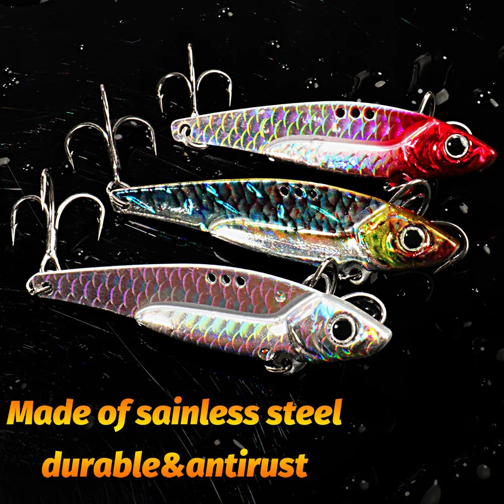 Spinner Spoon Metal Jig Bait 7g 10g 16g 20g VIB Sinking Blade Spinning Treble Hook Spinnerbait Pesca Pike Carp Sea Fishing Lure