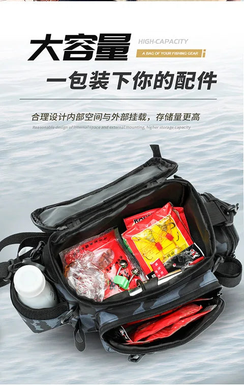 Fishing tackle, shoulder bag, storage bag, portable fishing rod holder, outdoor sports bag, flying fishing