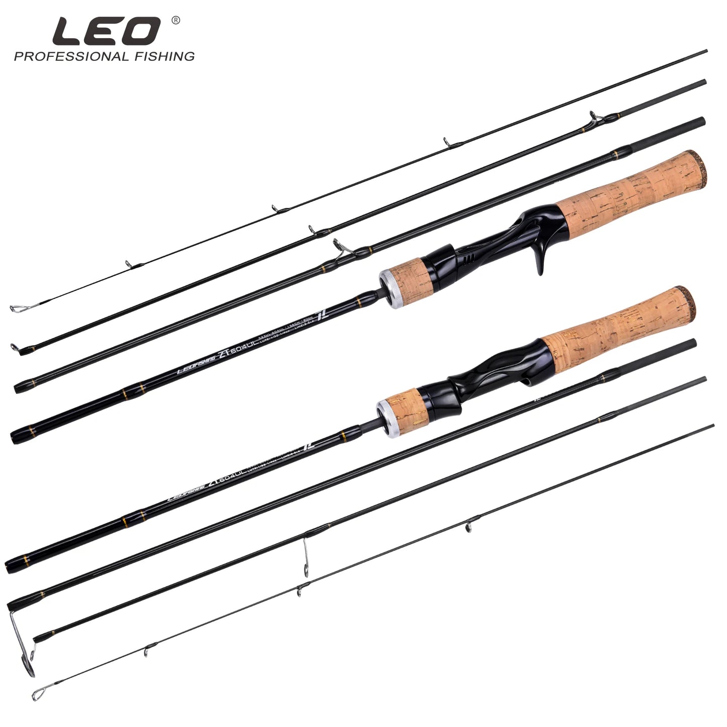 LEOFISHING Carbon Fishing Lure Spinning Casting Fast UL Bait 523/604 Ultra Lightweight Fishing Rod 1.56M&1.8M Fishing Accessory