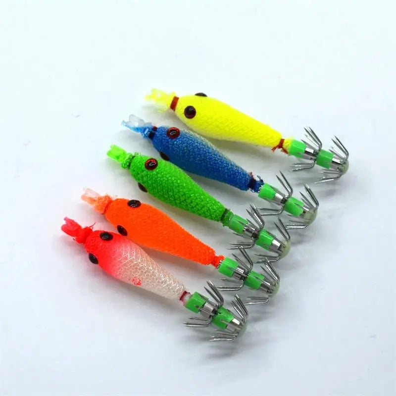 Glow Blowing Tube Fishing Hook Soft Squid Hook Glow Squid Hook Sea Fishing Biomimetic Bait. Night fishing