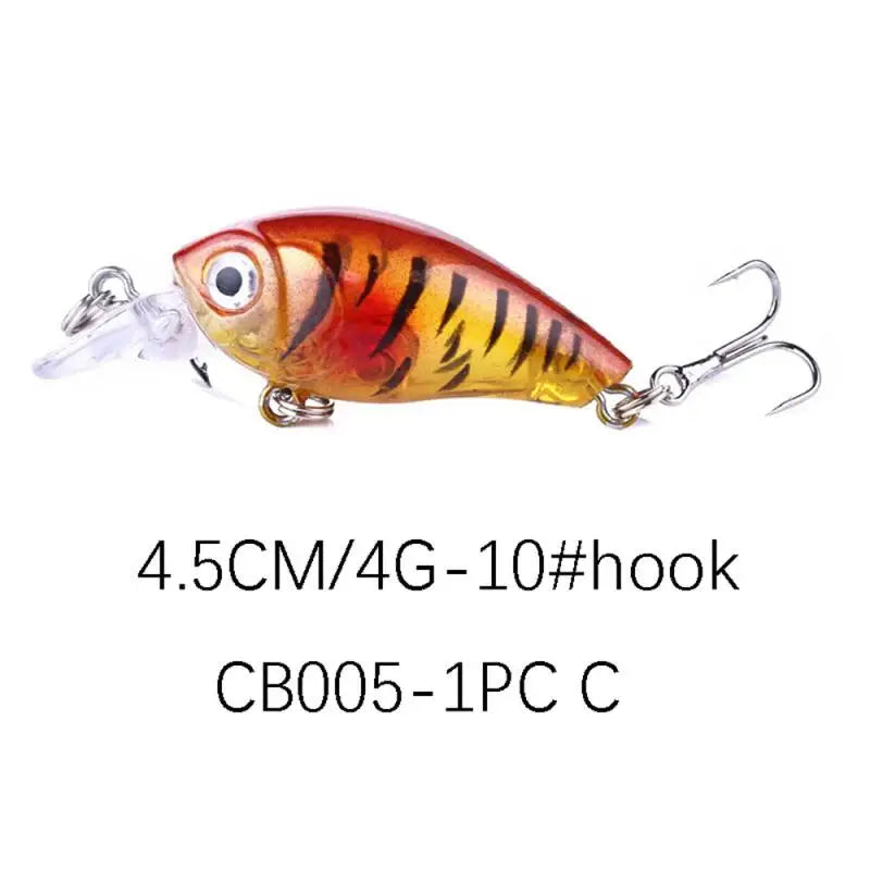 1~8PCS Mixed Colors Minnow Fishing Lures Set 4.5cm 3.5g Mini Crank Wobblers With Treble Hooks Tackle Topwater Swim Crankbaits