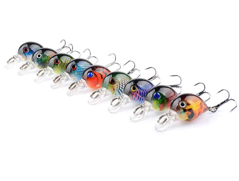 New Fishing Carp Wobbler CrankBait BKK Single Hook Rock Luya Laser Fake Lure Little Fat Man Floating Water 3.3CM/2G