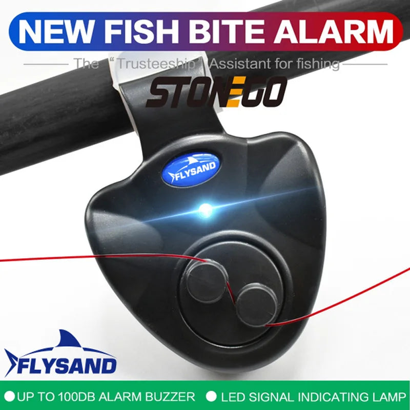 FLYSAND Fishing Fish Bite Alarm Electronic Buzzer on Fishing Rod with Loud Siren Daytime Night Indicator With Battery